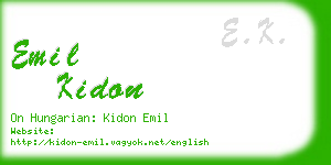 emil kidon business card